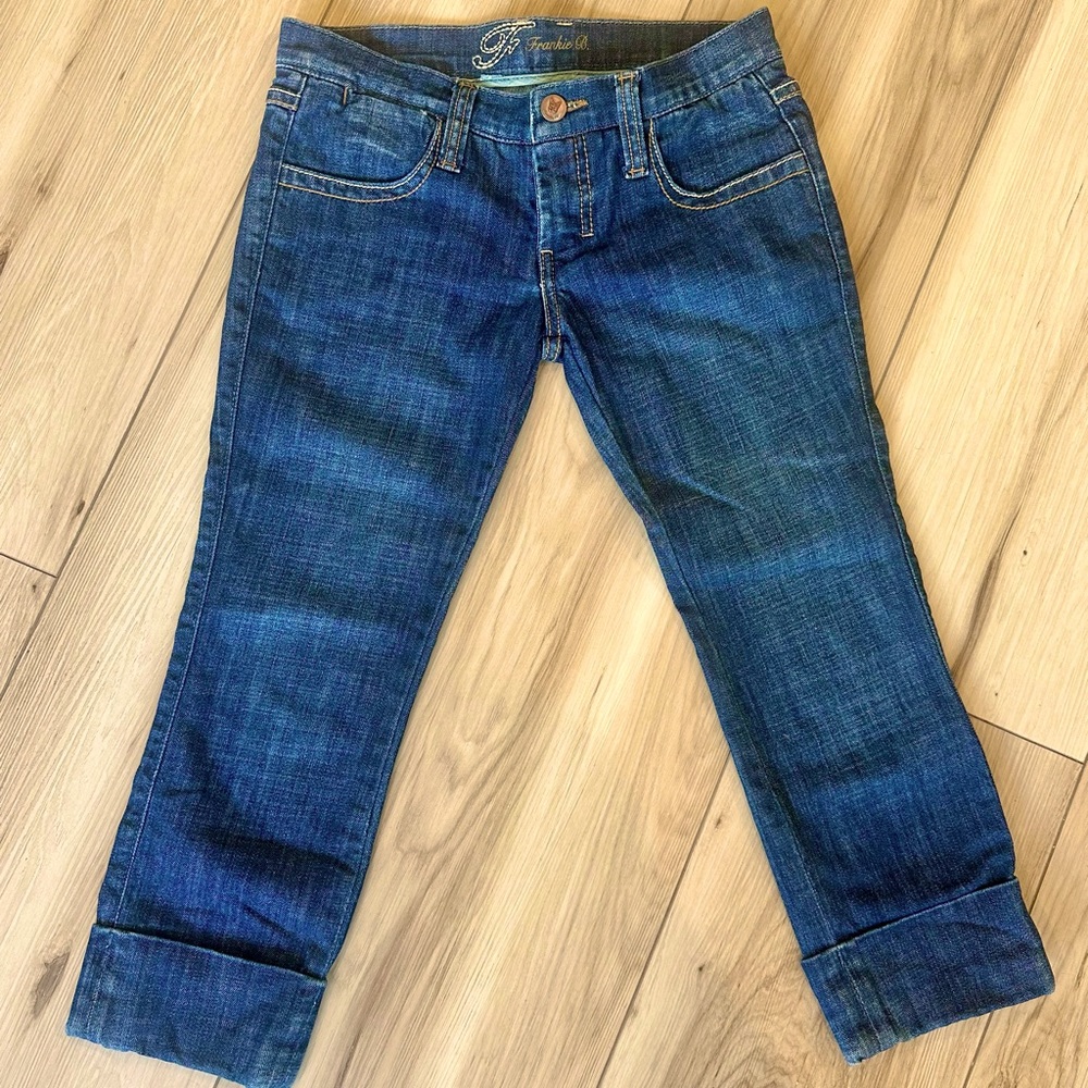 Y2K FRANKIE B ULTRA LOW CAPRI CUFFED JEANS - Picture 5 of 11